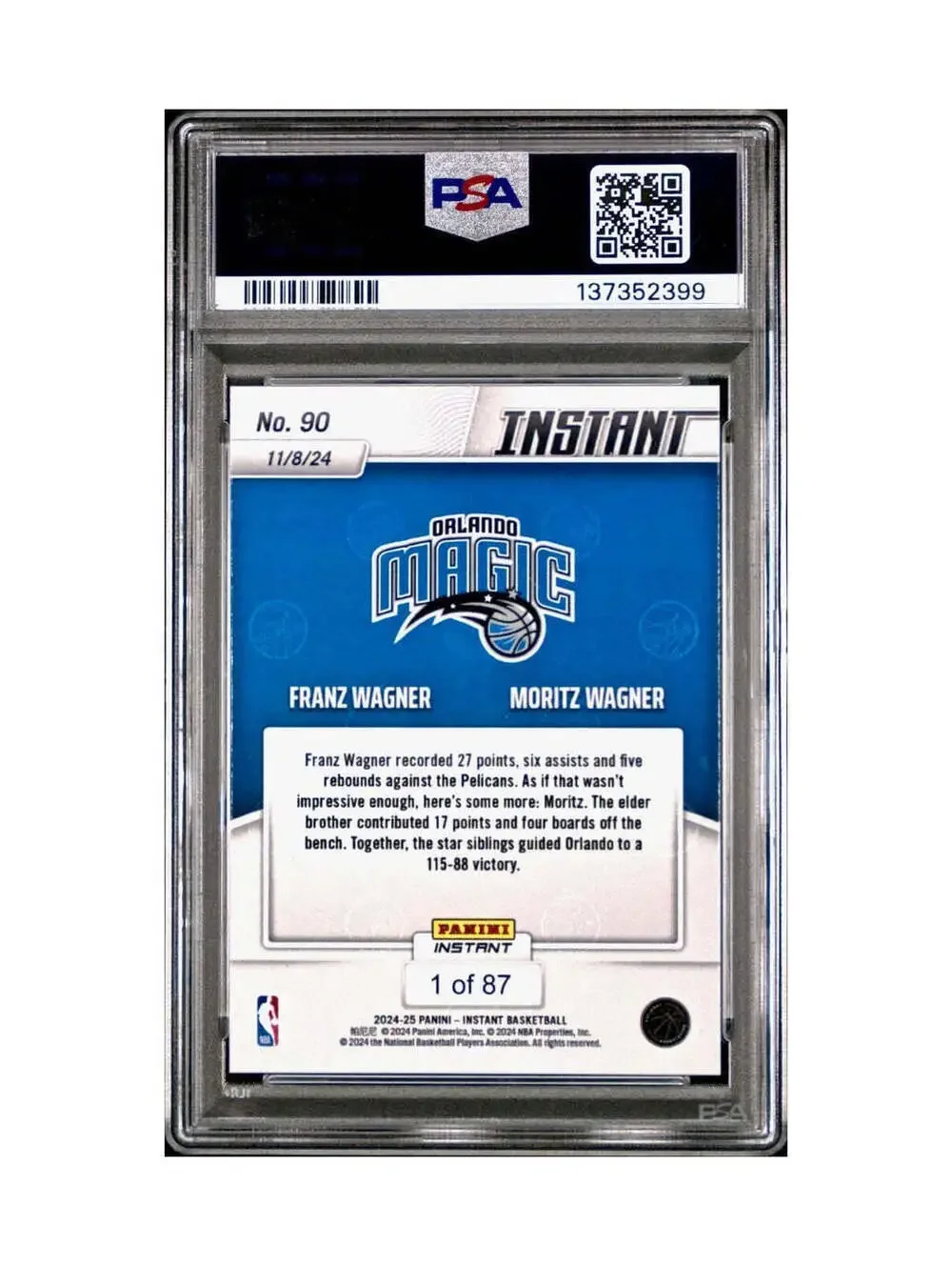 Franz Wagner / Moritz Wagner 2024 Panini NBA #90 Basketball PSA 10 Gem Mint